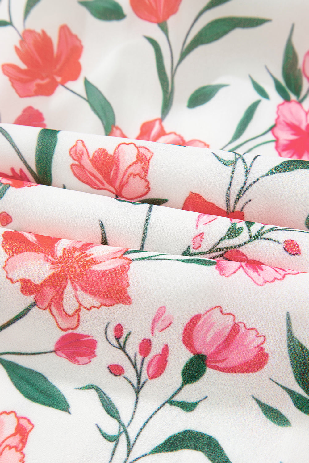 Women's Pink Floral Puff Sleeve Summer Maxi Dress