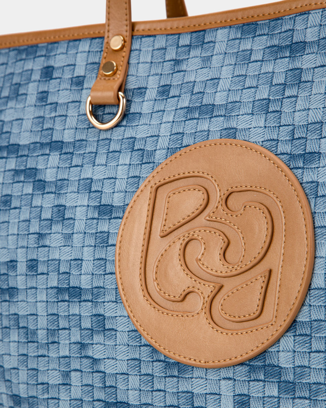 The Bagco - Woven Tote Bag with Leather Trim