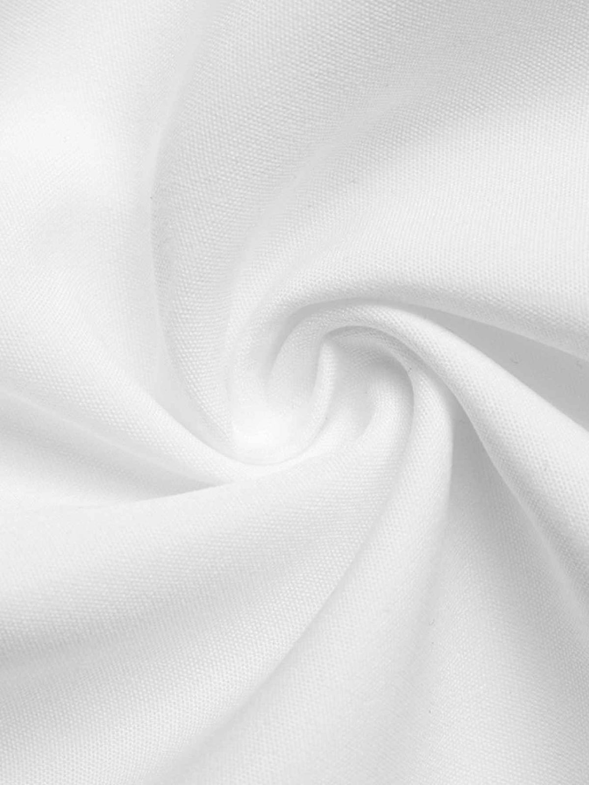 A close-up of white fabric with a soft swirl texture, showing the material's fine weave and gentle folds.