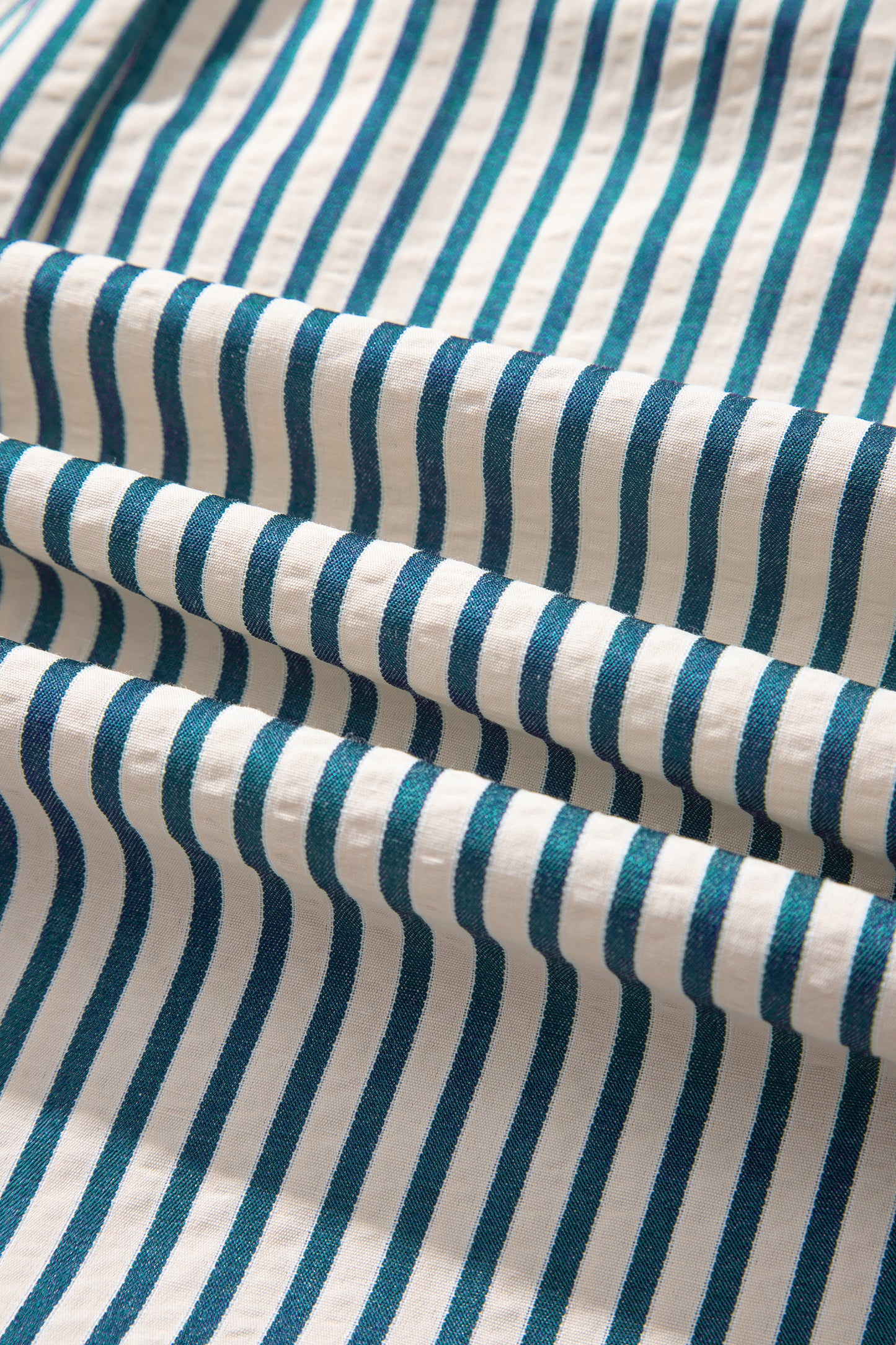 Women's Green Stripe Short Sleeve Summer Midi Dress