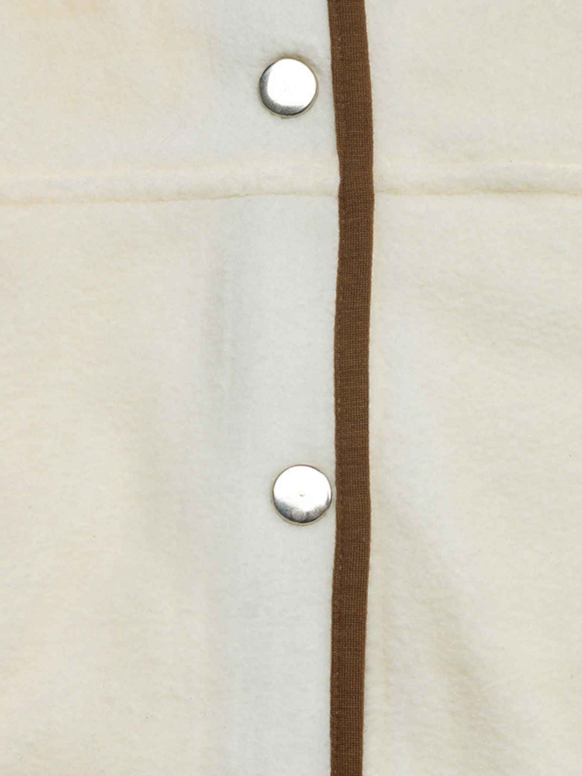Contrast Trim Popper Funnel Neck Fleece Jacket