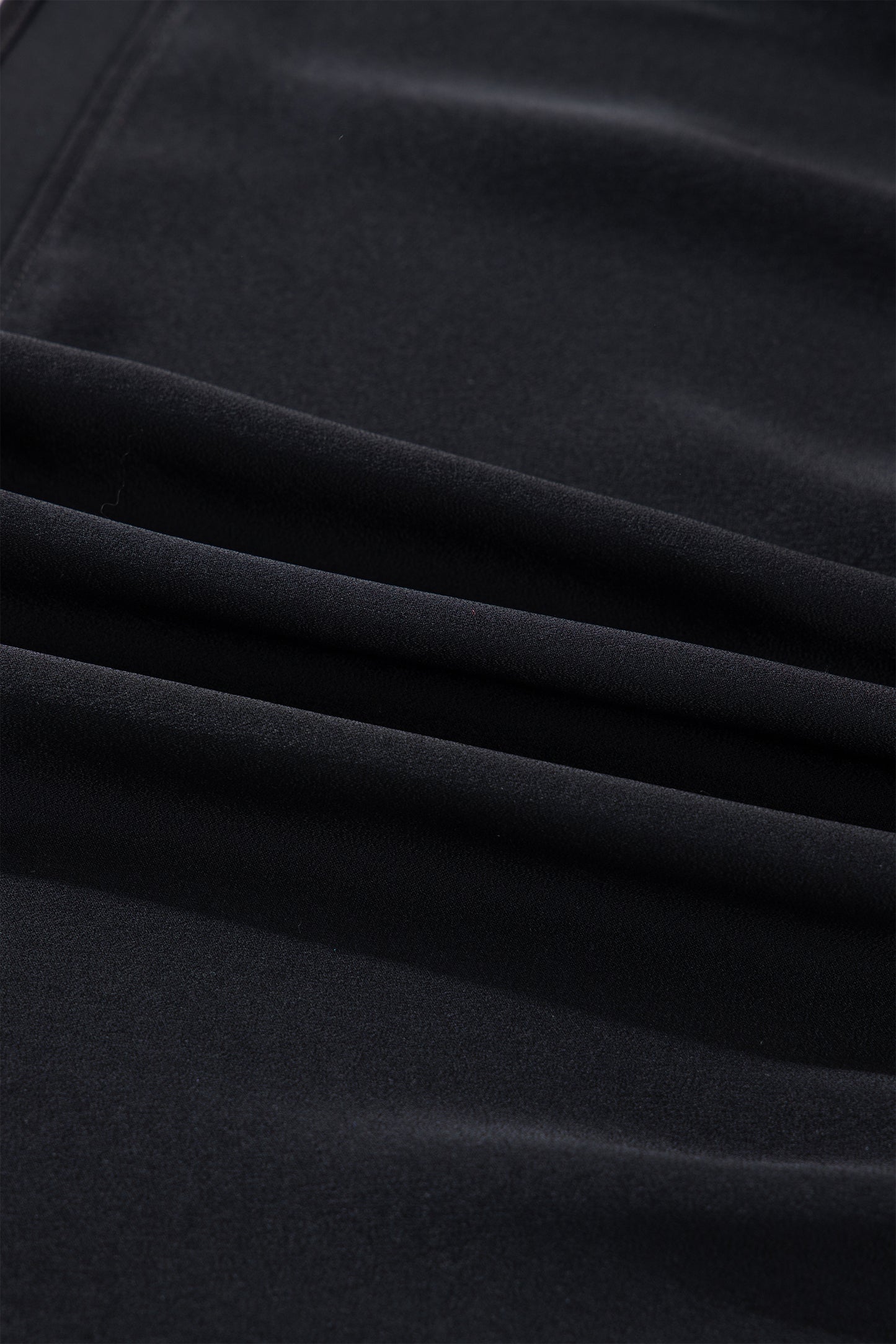 Women's Black Flounced Bracelet Sleeve Summer Midi Dress