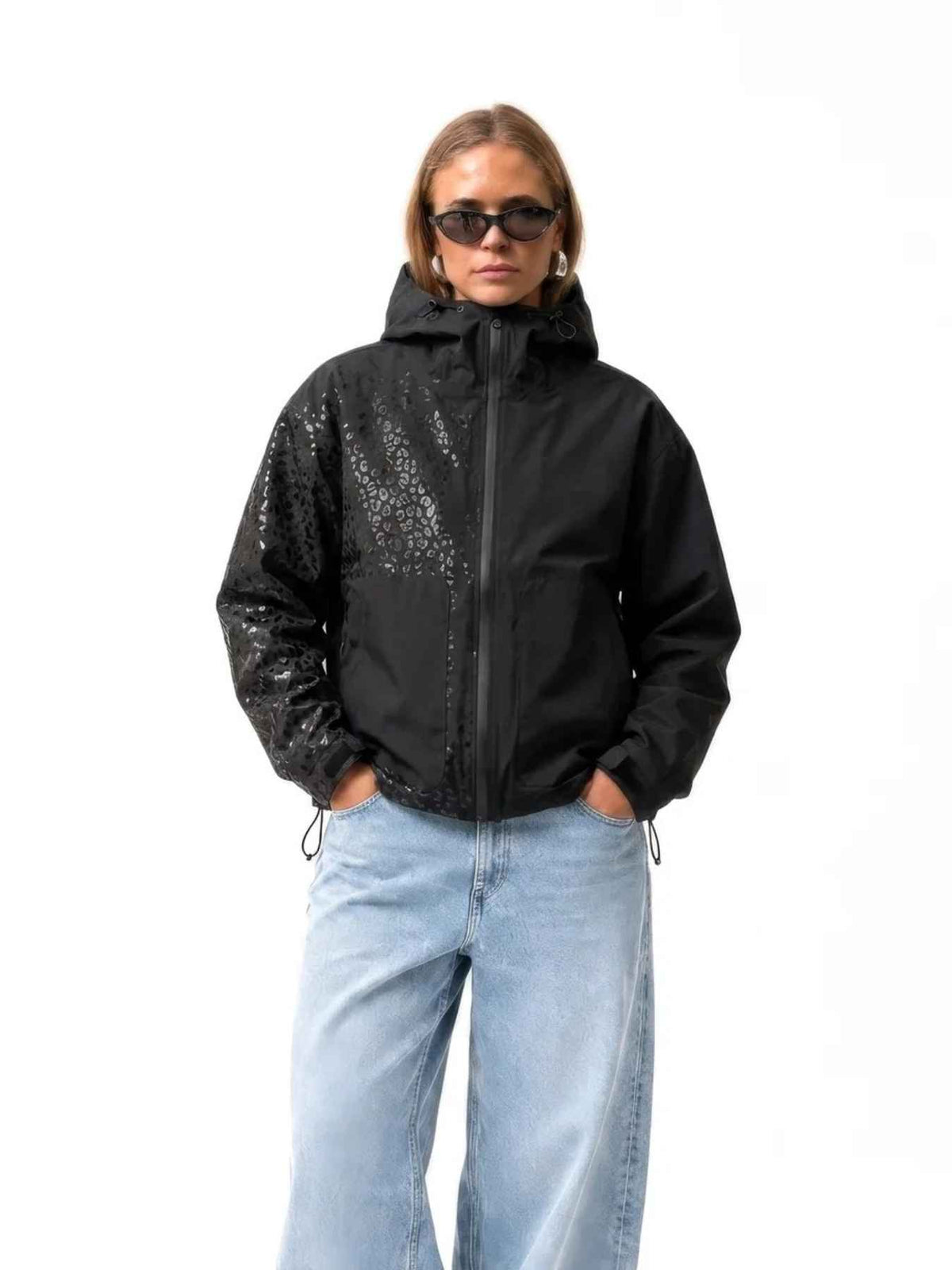Water Reactive Cheetah Rain Jacket