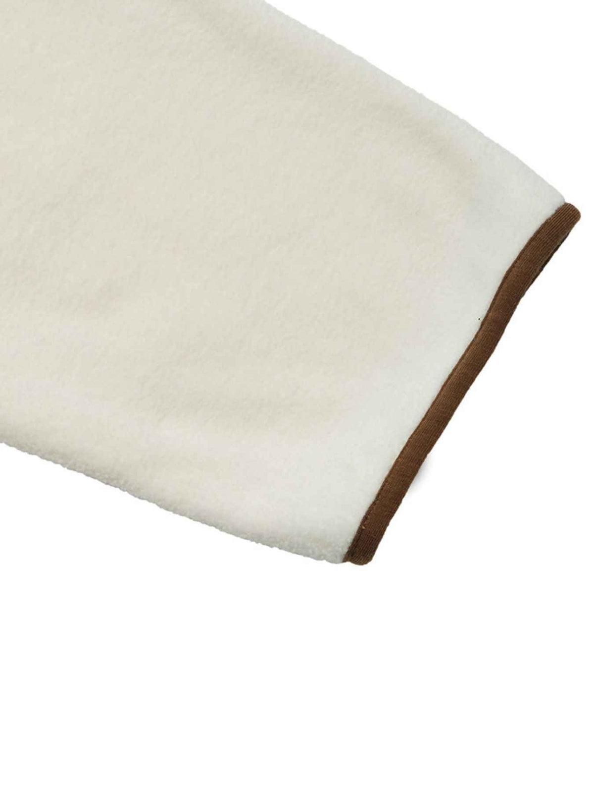 Contrast Trim Popper Funnel Neck Fleece Jacket