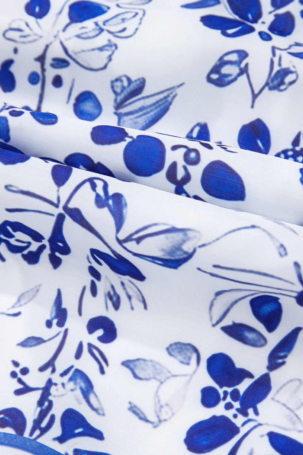 Women's Blue Floral Square Neck Bubble Sleeve Summer Maxi Dress