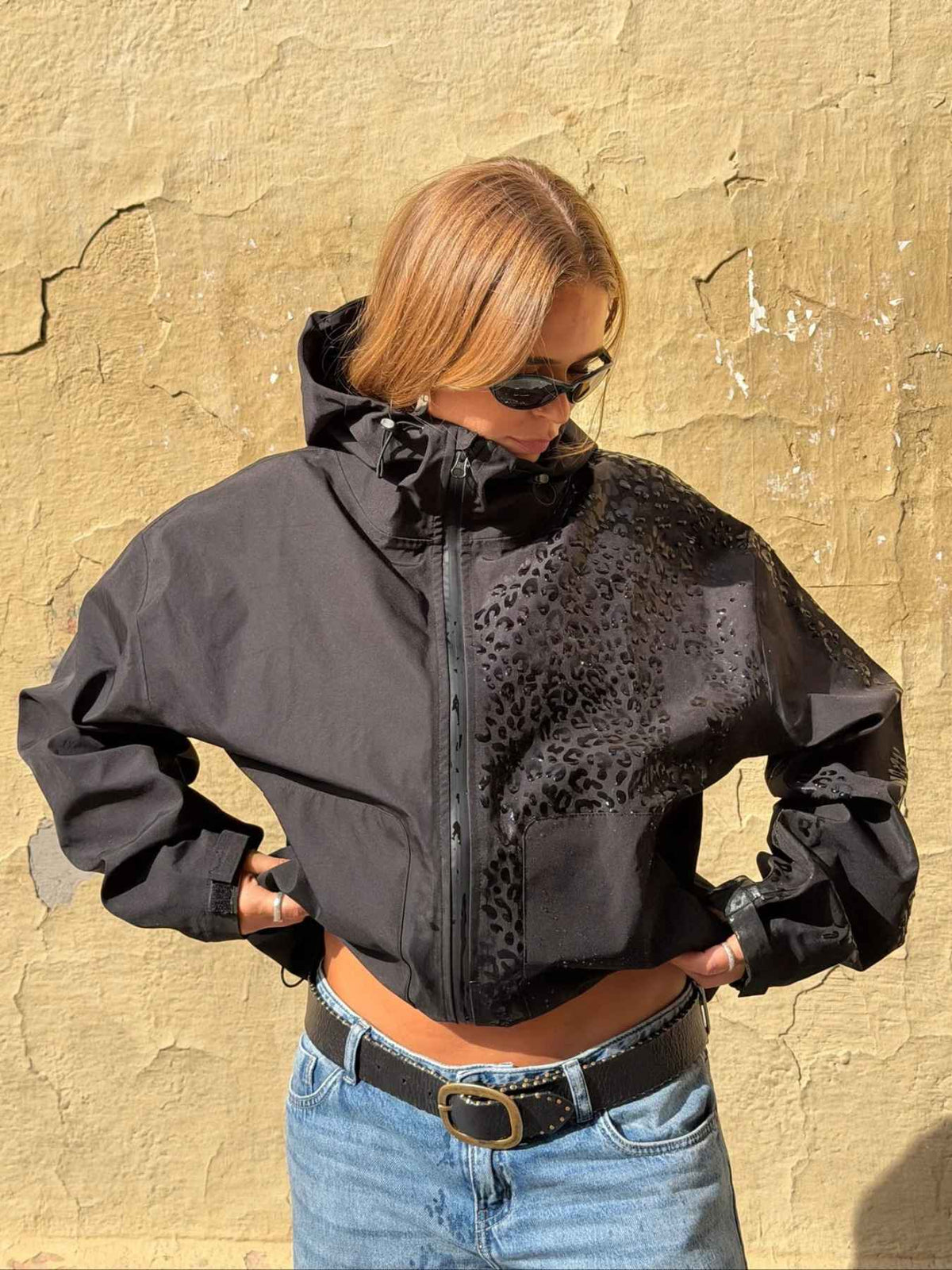 Water Reactive Cheetah Rain Jacket