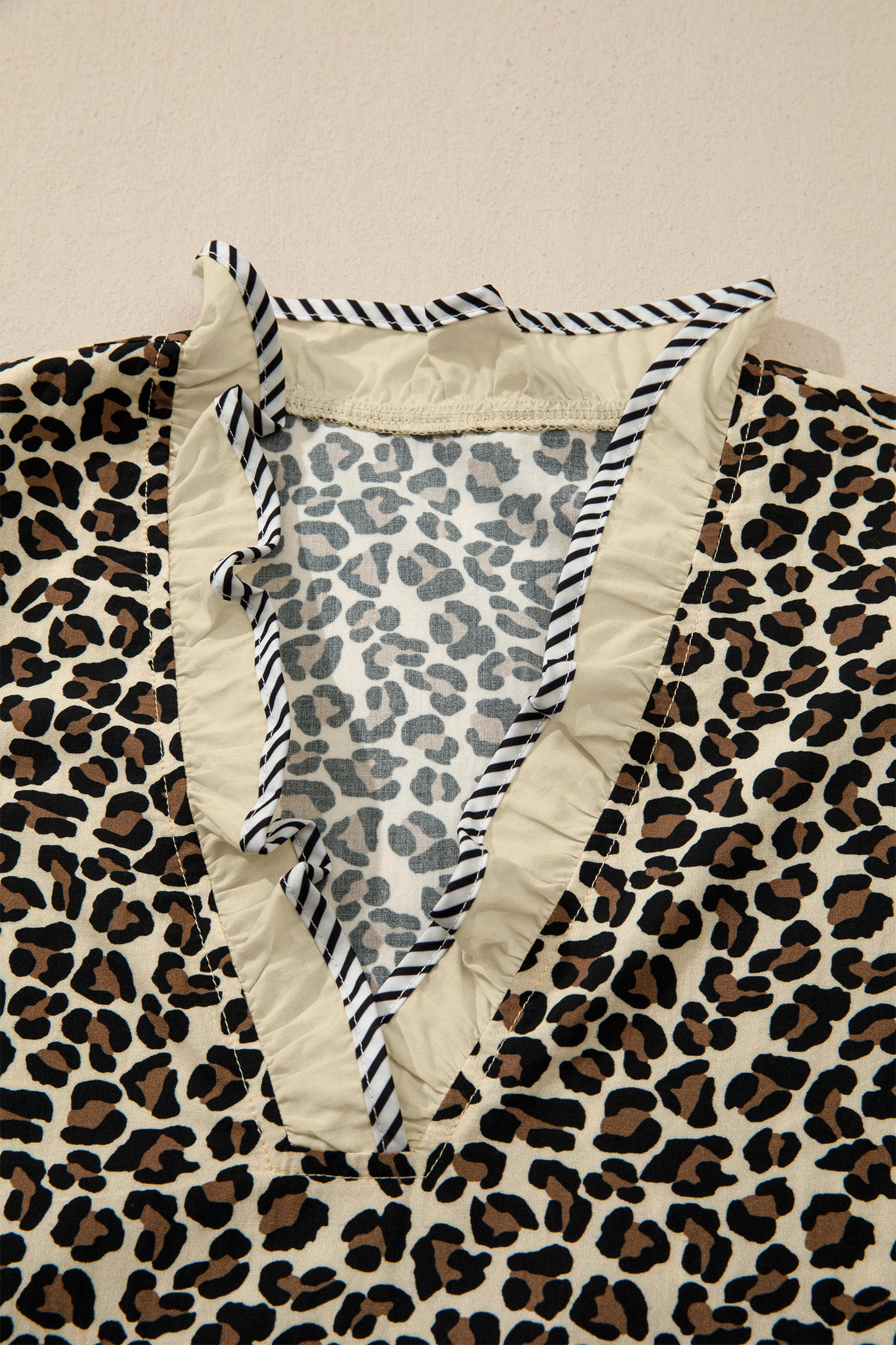 Women's Black Leopard V Neck Summer Mini Dress