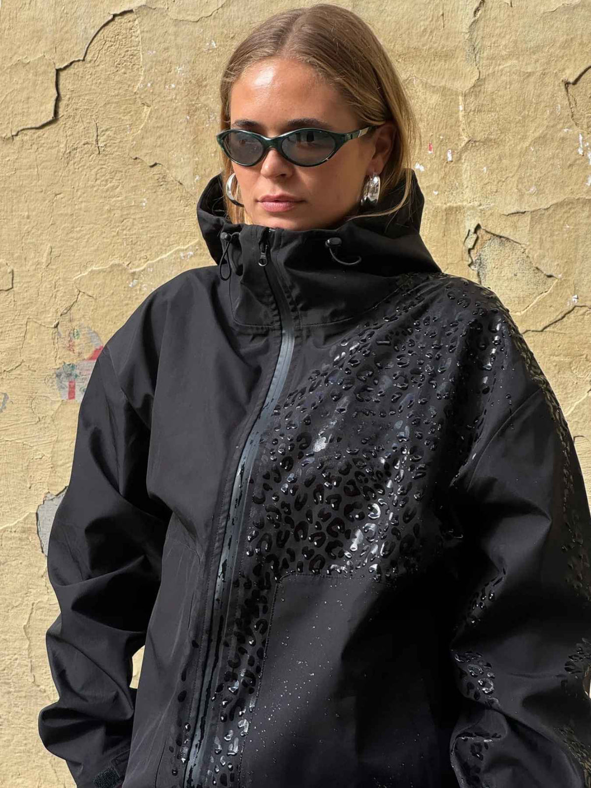 Water Reactive Cheetah Rain Jacket