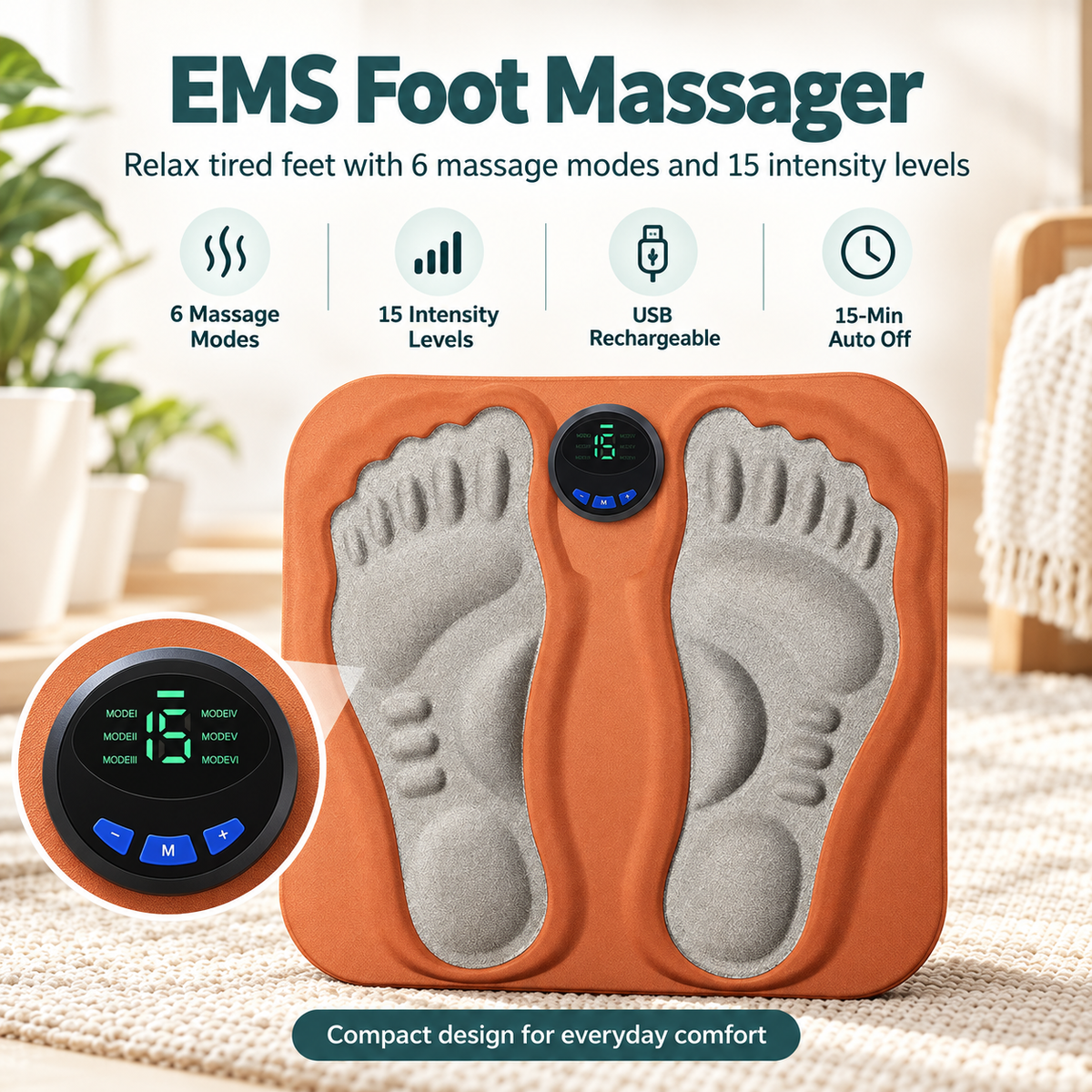 EMS Foot Massager Mat - Electric Foot Massager for Tired Feet