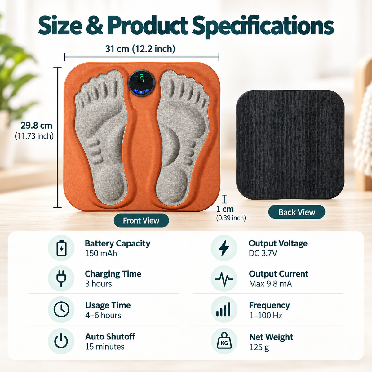 EMS Foot Massager Mat - Electric Foot Massager for Tired Feet