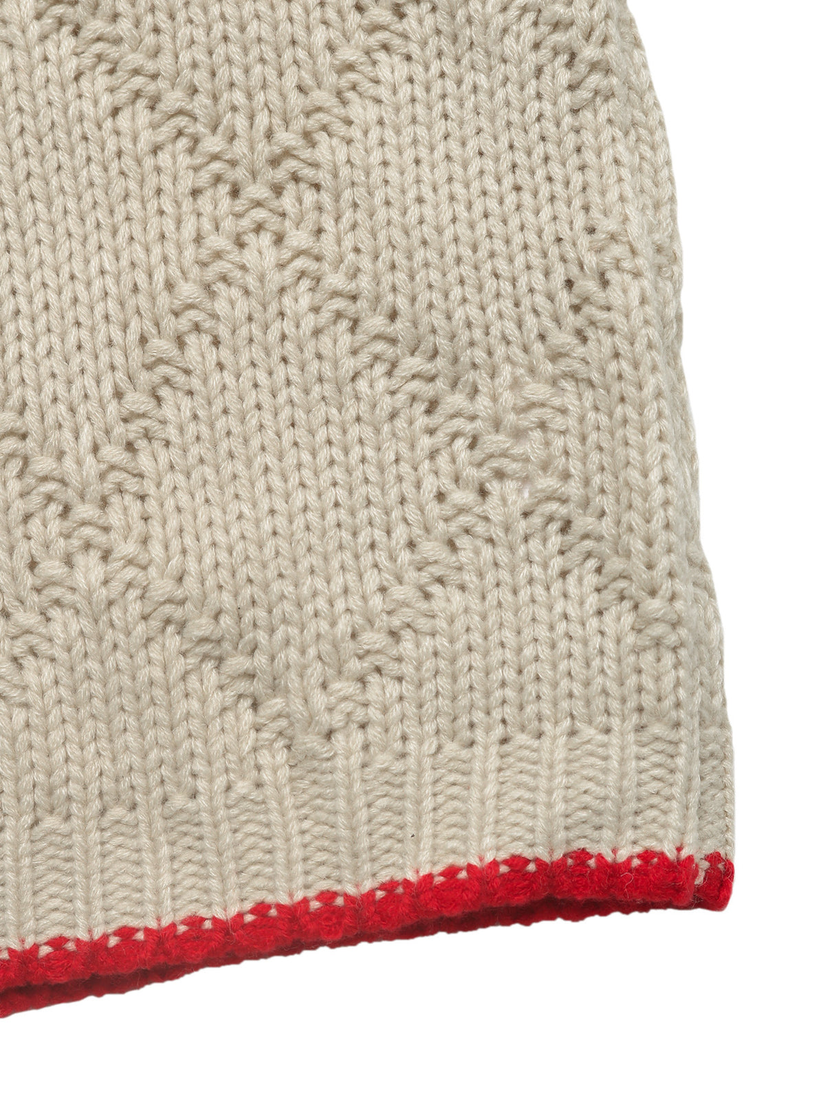 Fish Motif Red Trim Chunky Knit Crew Neck Jumper