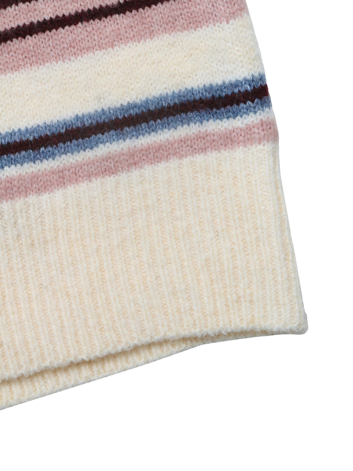 Button Polo Collar Striped Knit Jumper