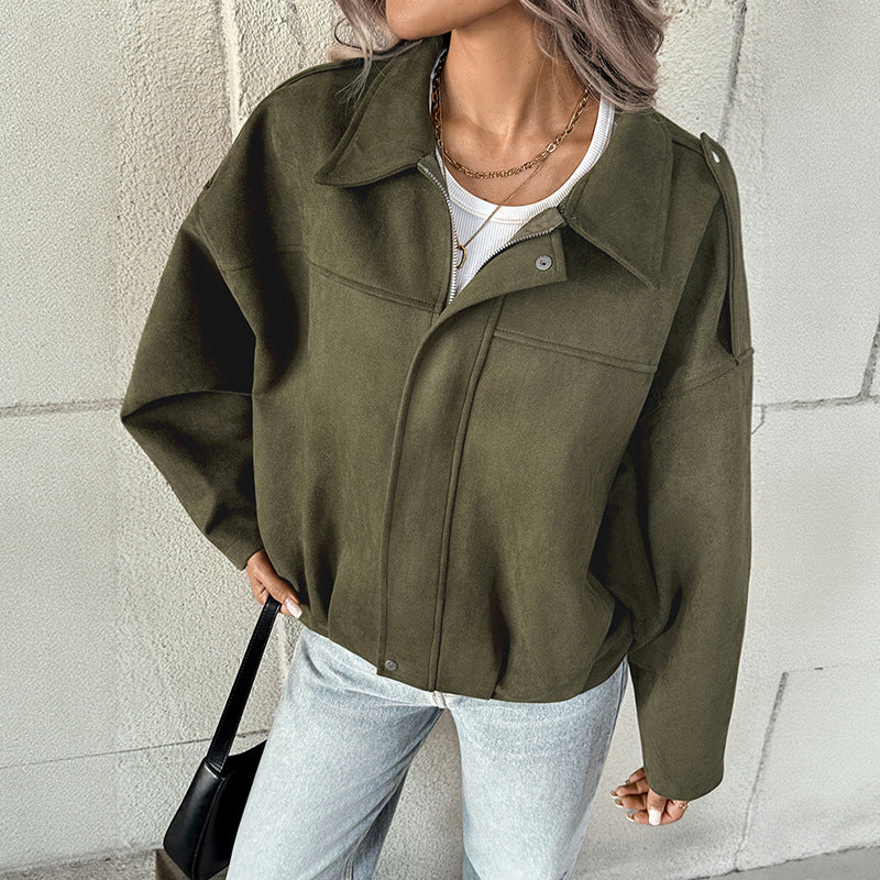 Women's Faux Suede Jacket - front view