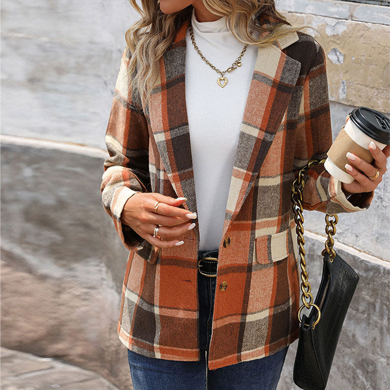 Women's Checked Blazer - front view