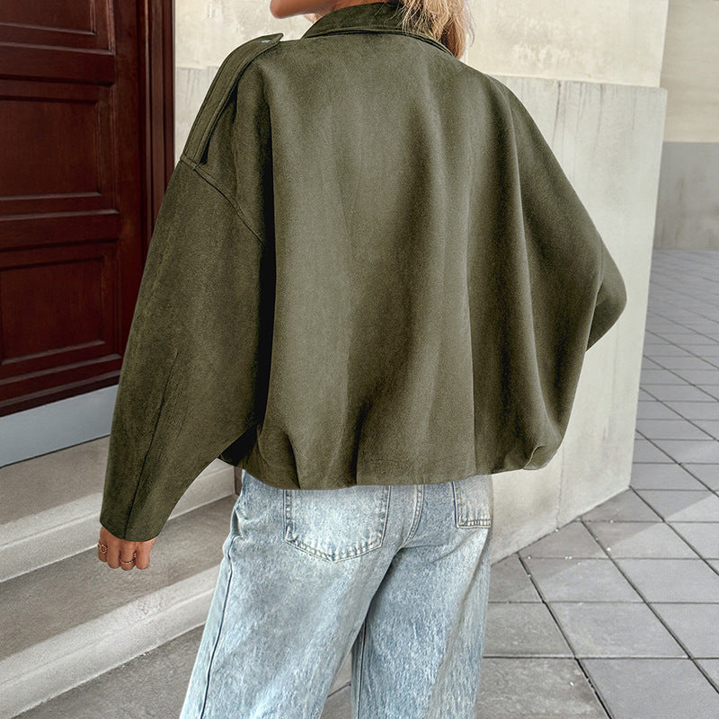 Women's Faux Suede Jacket - back view