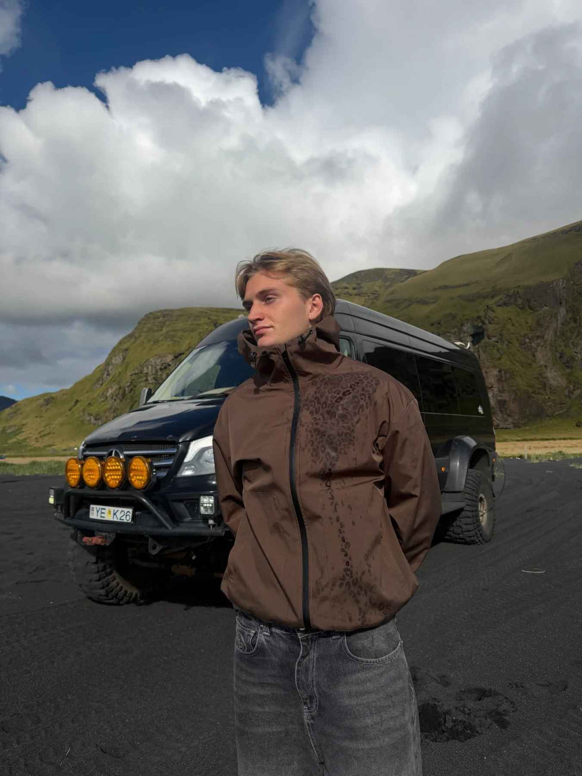 Water Reactive Cheetah Rain Jacket