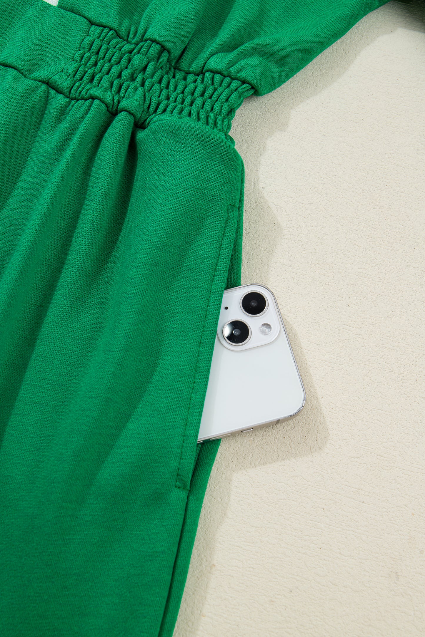 Women's Green Half Zip Short Sleeve Summer Mini Dress