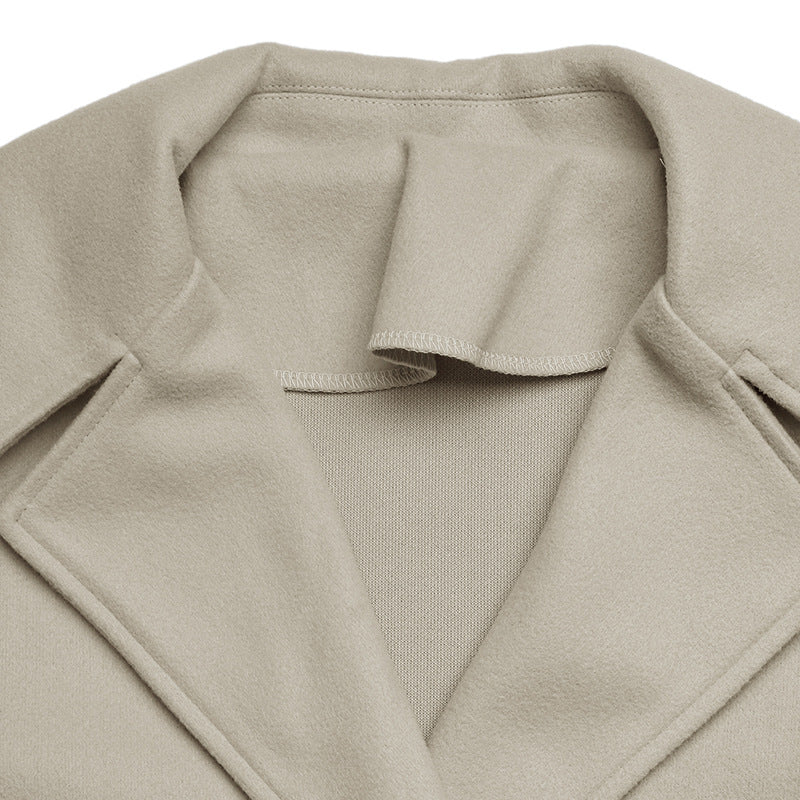 Women's Double Breasted Coat in Beige, view 6