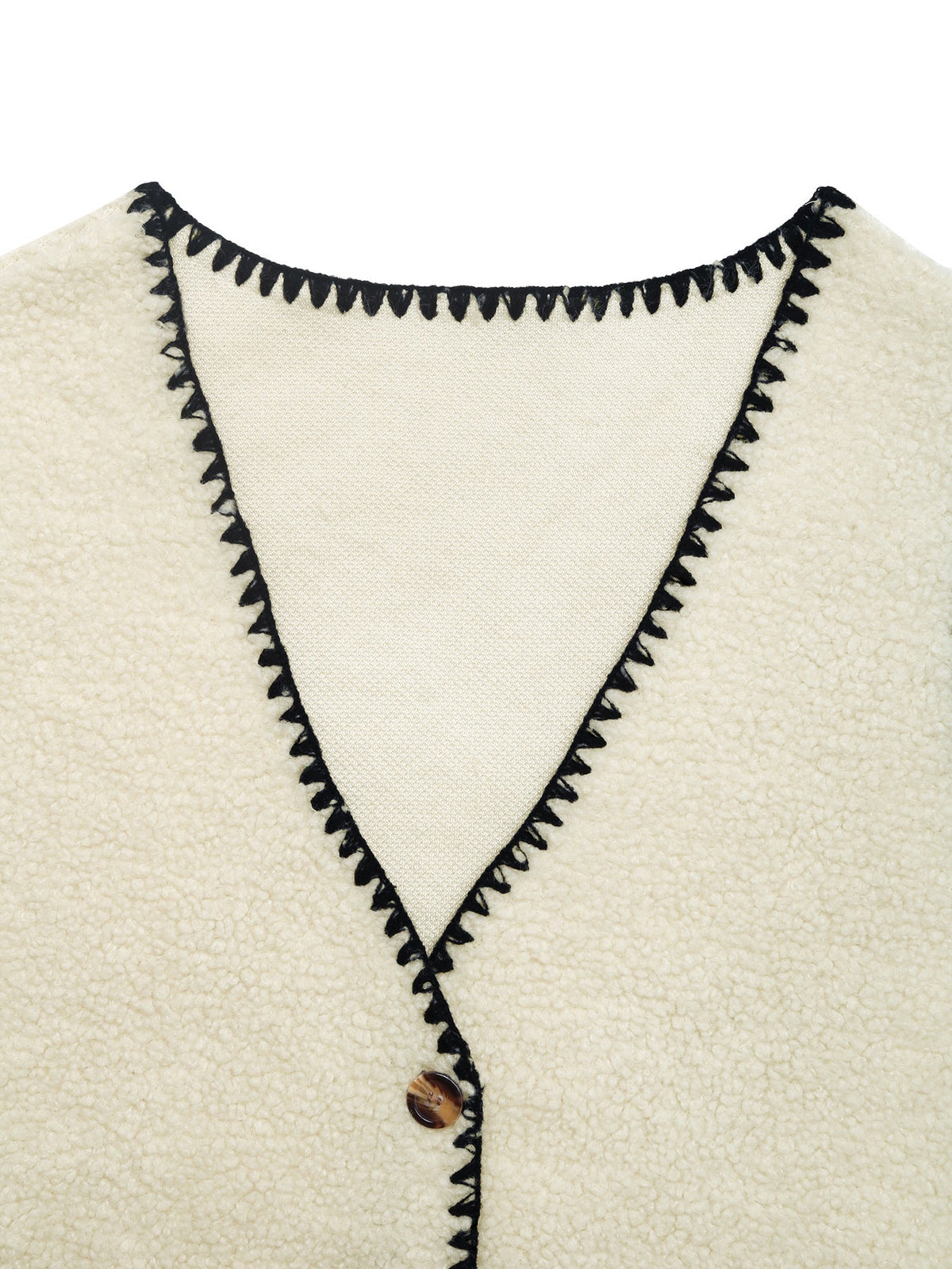 Women's Teddy Waistcoat in Cream, view 9