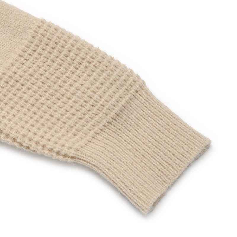 Women's Waffle Knit Jumper in Beige, view 8