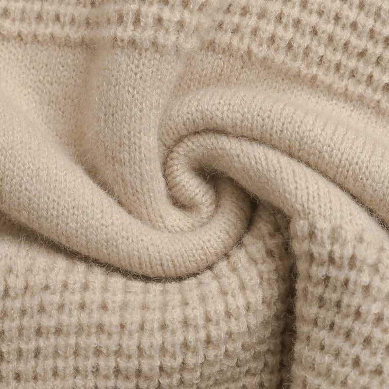 Women's Waffle Knit Jumper in Beige, view 9