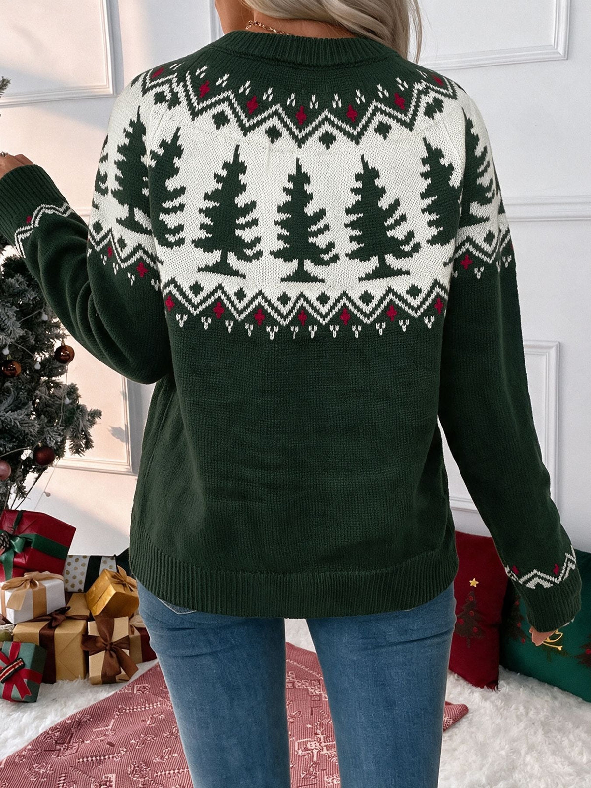 Women's Christmas Tree Jumper in Multicolor, view 6
