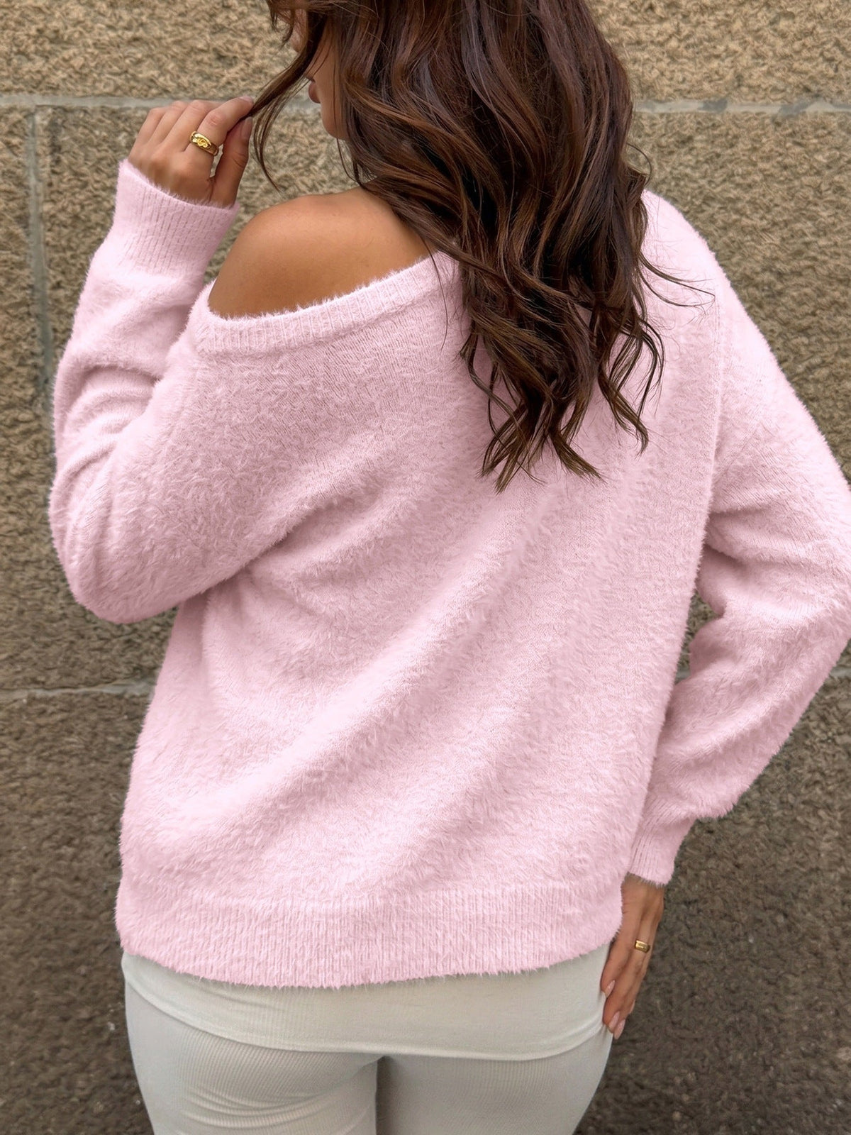Women's Fluffy Jumper in Pink, view 6