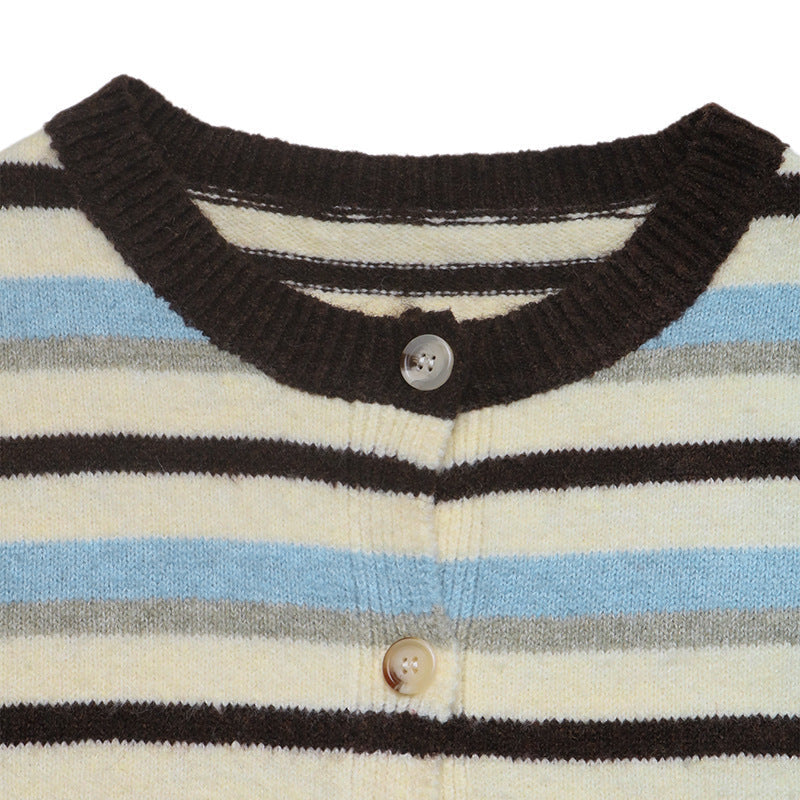 Women's Striped Cardigan in Multicolor, view 7