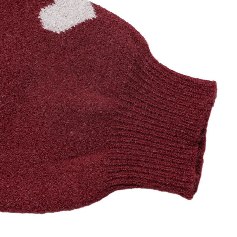 Women's Hearts Jumper in Burgundy, view 7