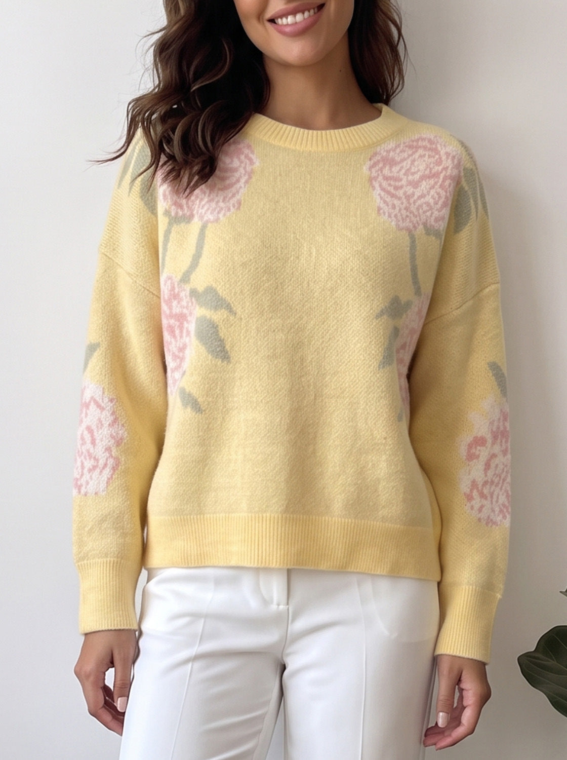 Women's Floral Jumper in Yellow, view 7