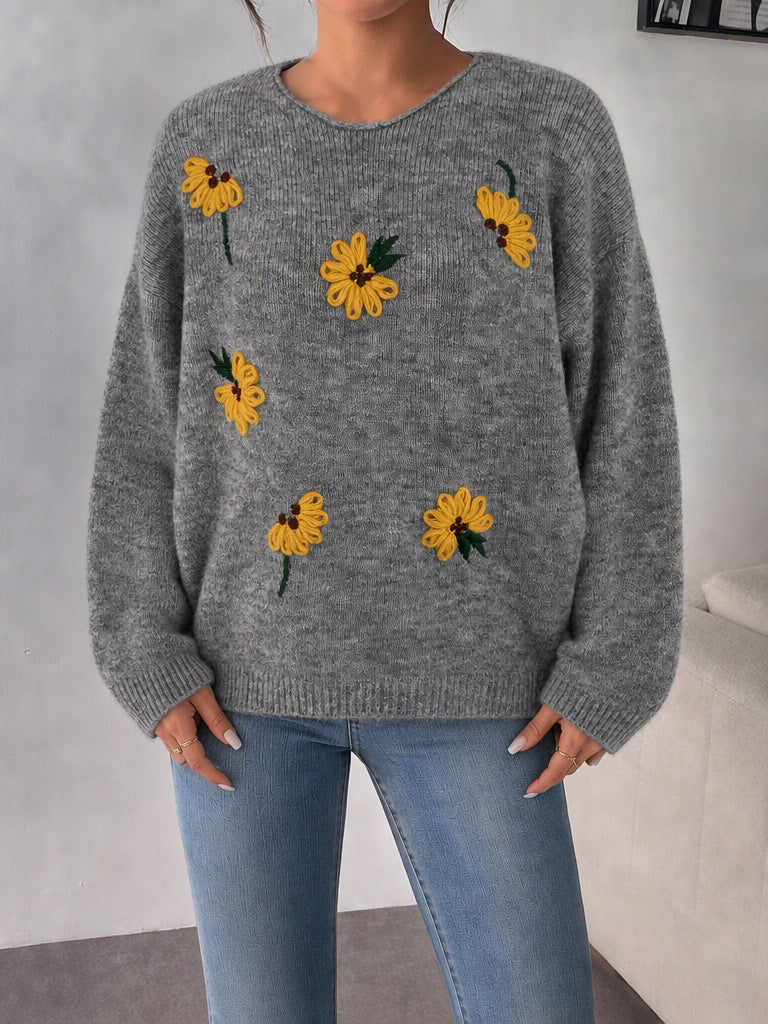 Women's Sunflower Jumper in Grey