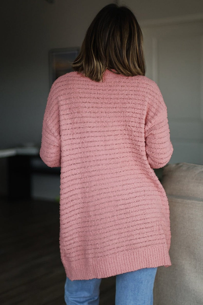 Women's Chunky Pocket Cardigan in Pink, view 4
