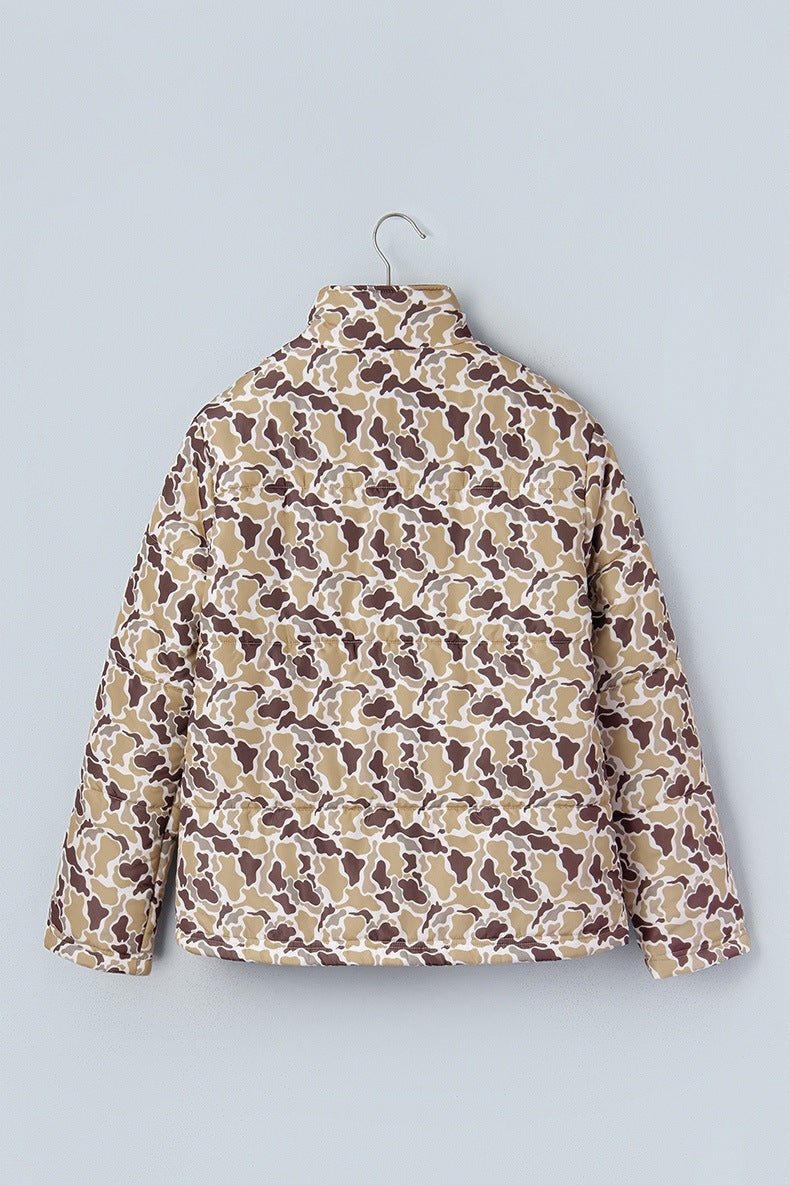 Women's Camo Padded Jacket in Beige, view 6