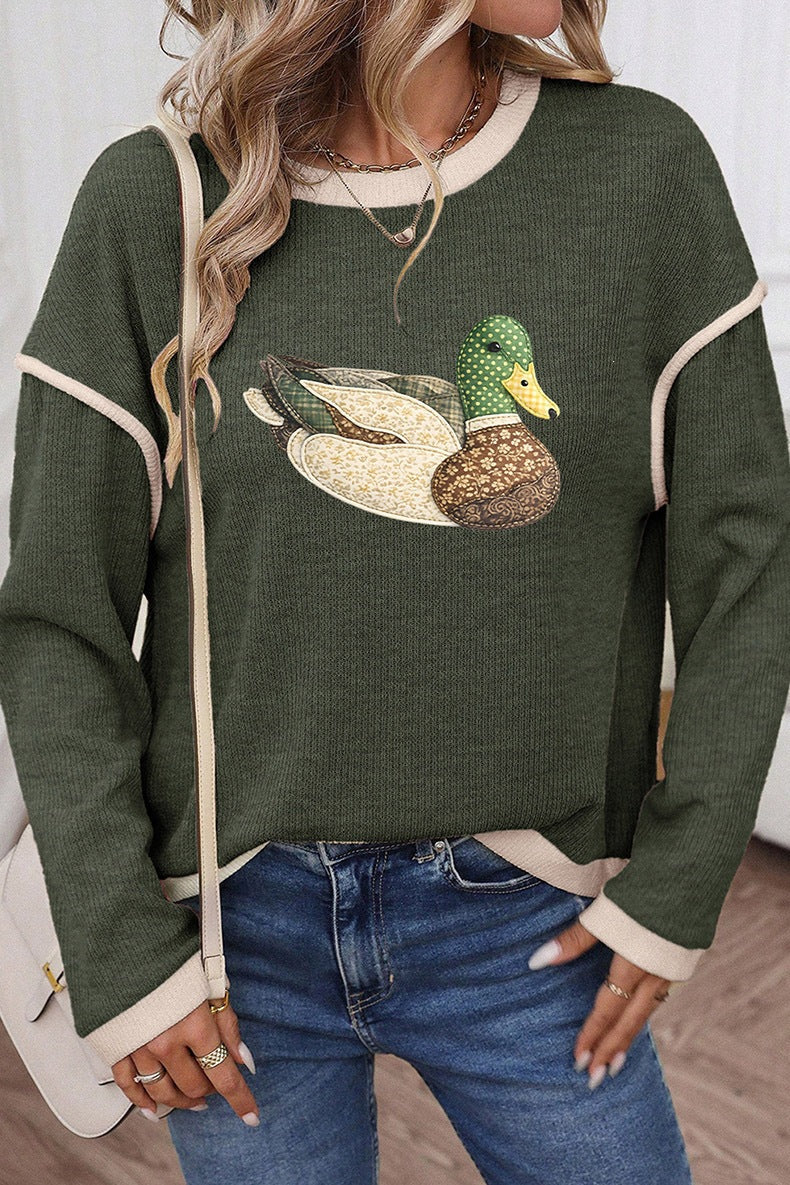 Women's Duck Graphic Sweatshirt in Green