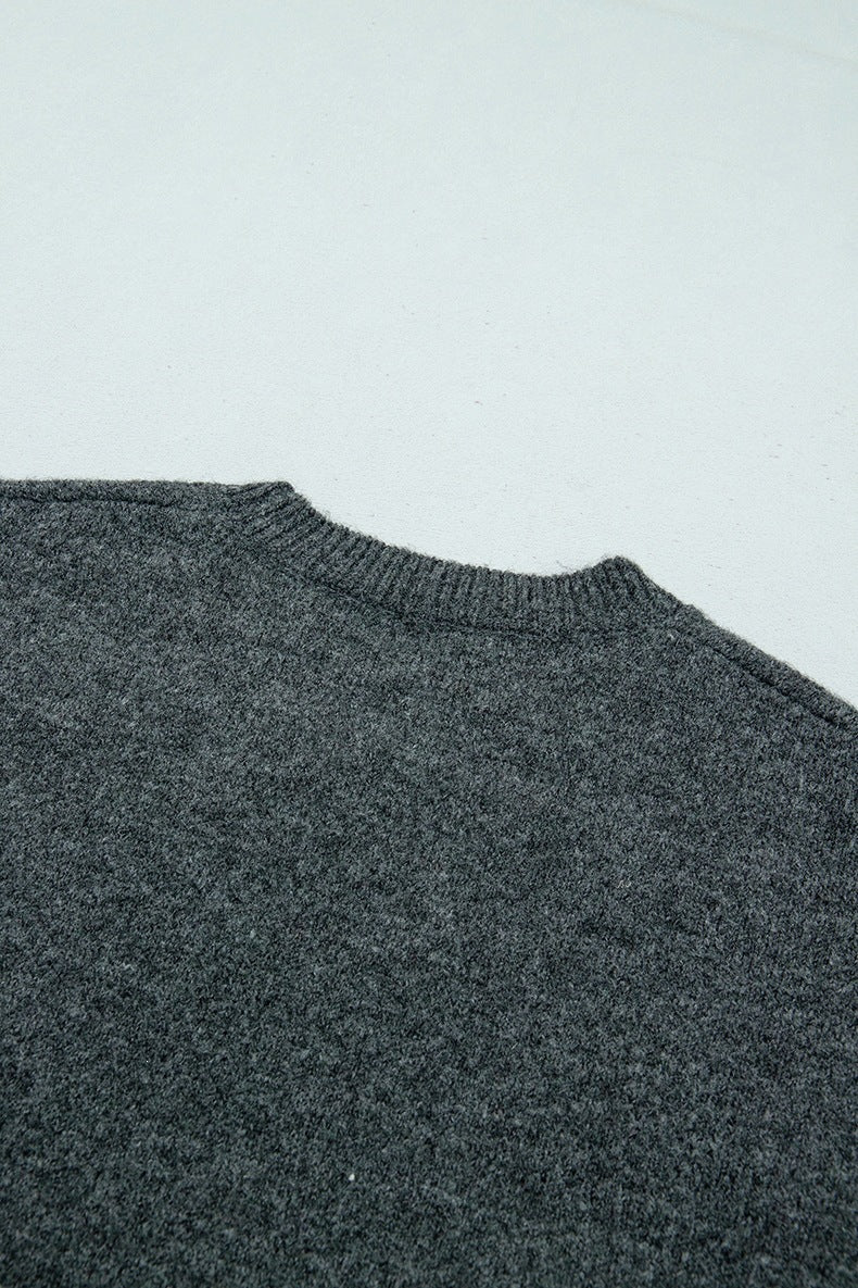 Women's Beaded Flower Jumper in Dark Grey, view 6