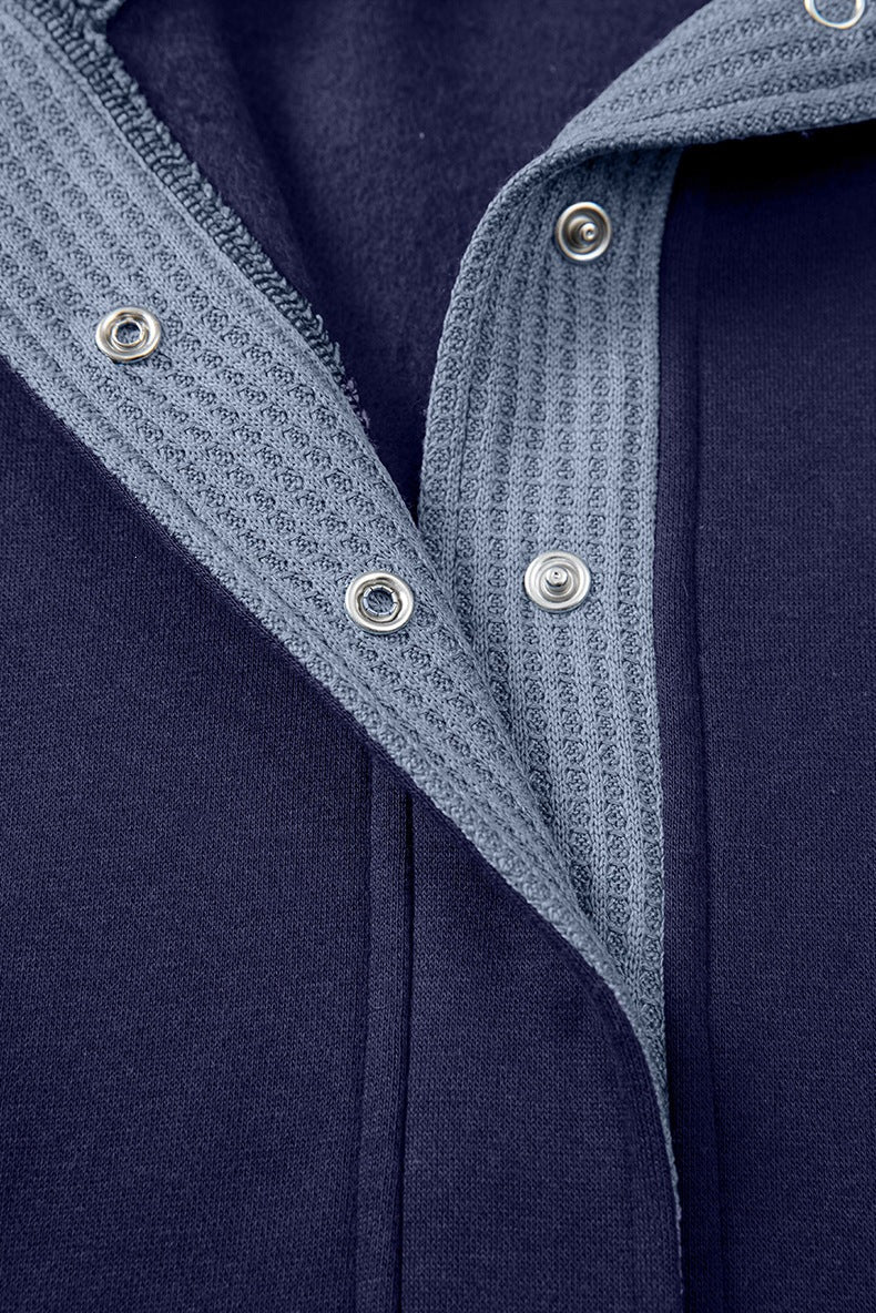 Women's Denim Collar Sweatshirt in Navy, view 6