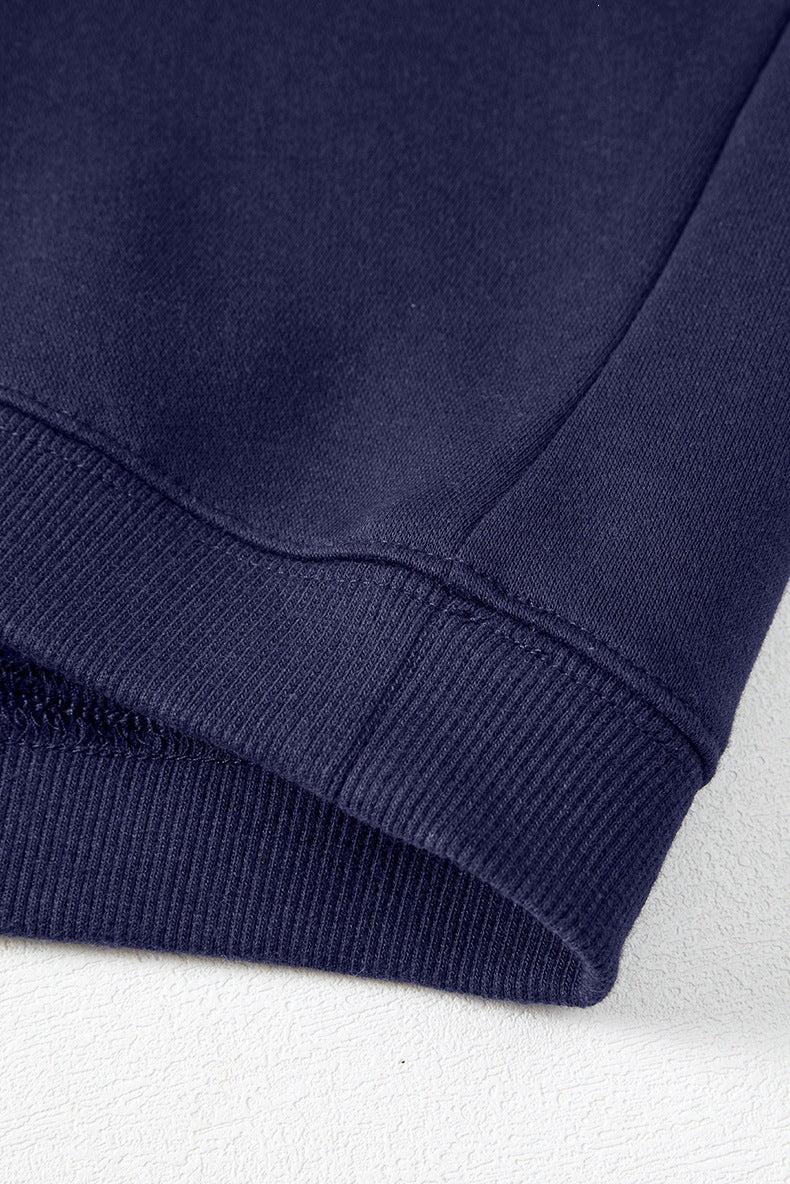 Women's Denim Collar Sweatshirt in Navy, view 7