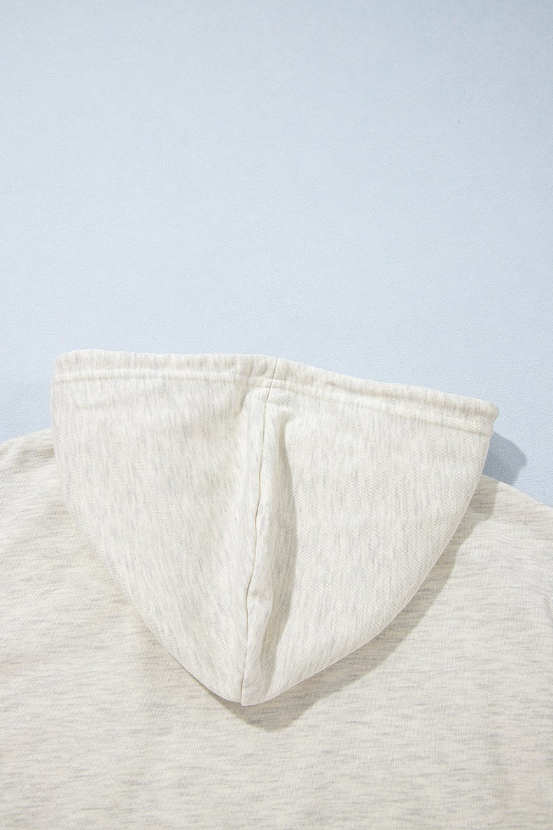 Women's Denim Sleeve Hoodie in Cream, view 7