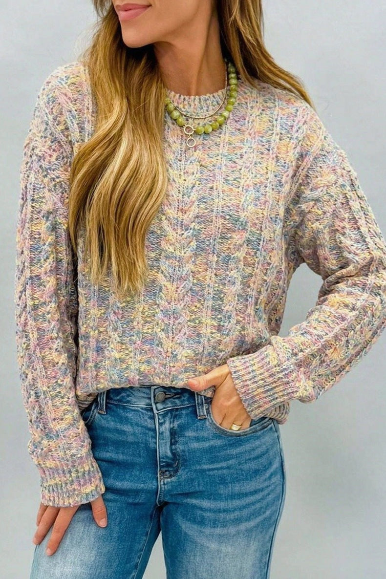 Women's Confetti Cable Jumper in Multicolor