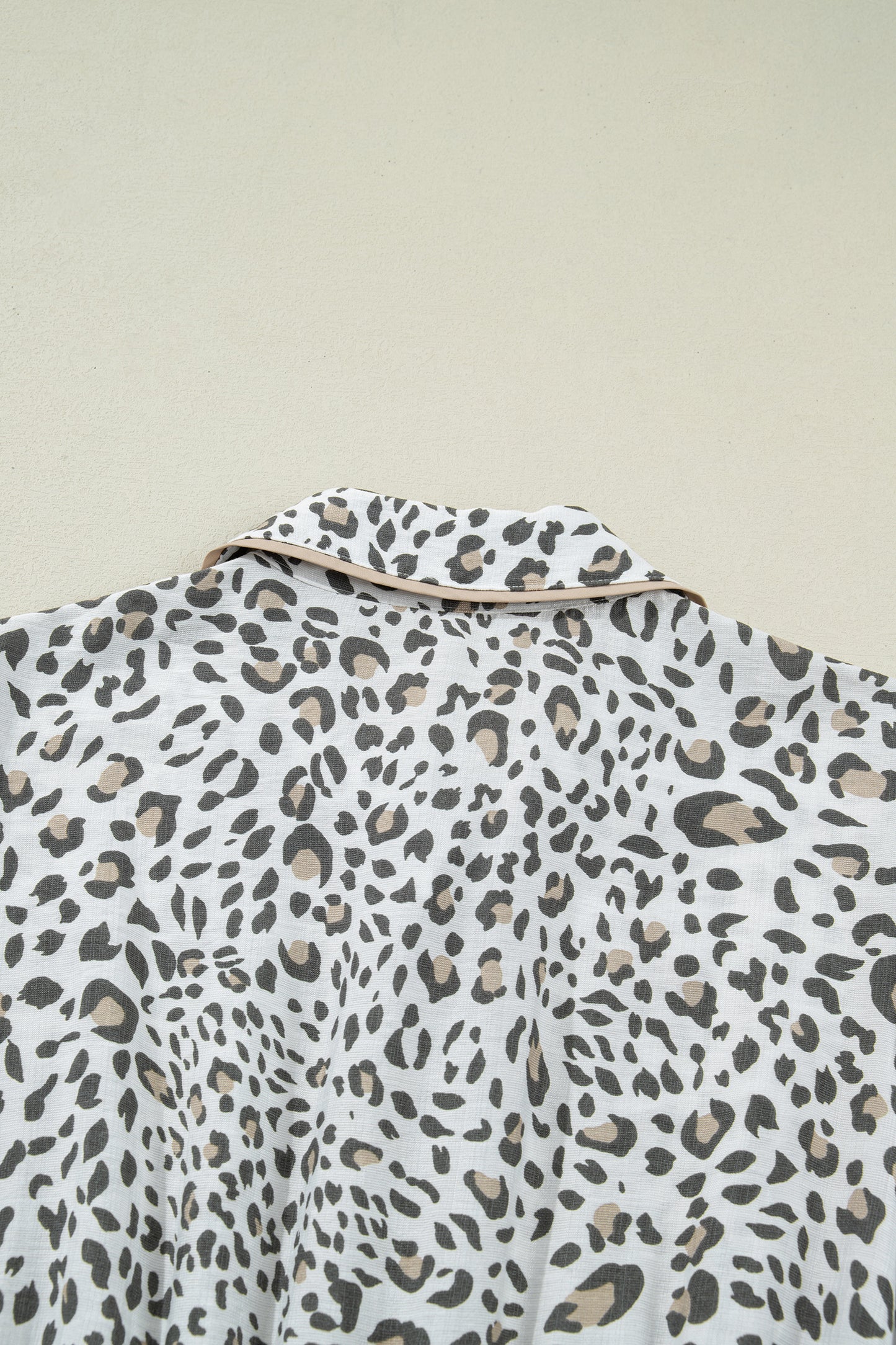 Women's Leopard Button Front Short Sleeve Summer Midi Dress