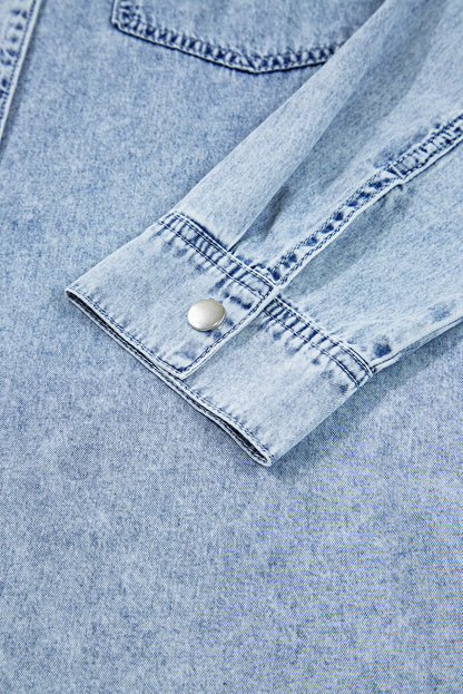 Women's Blue Denim Summer Mini Dress