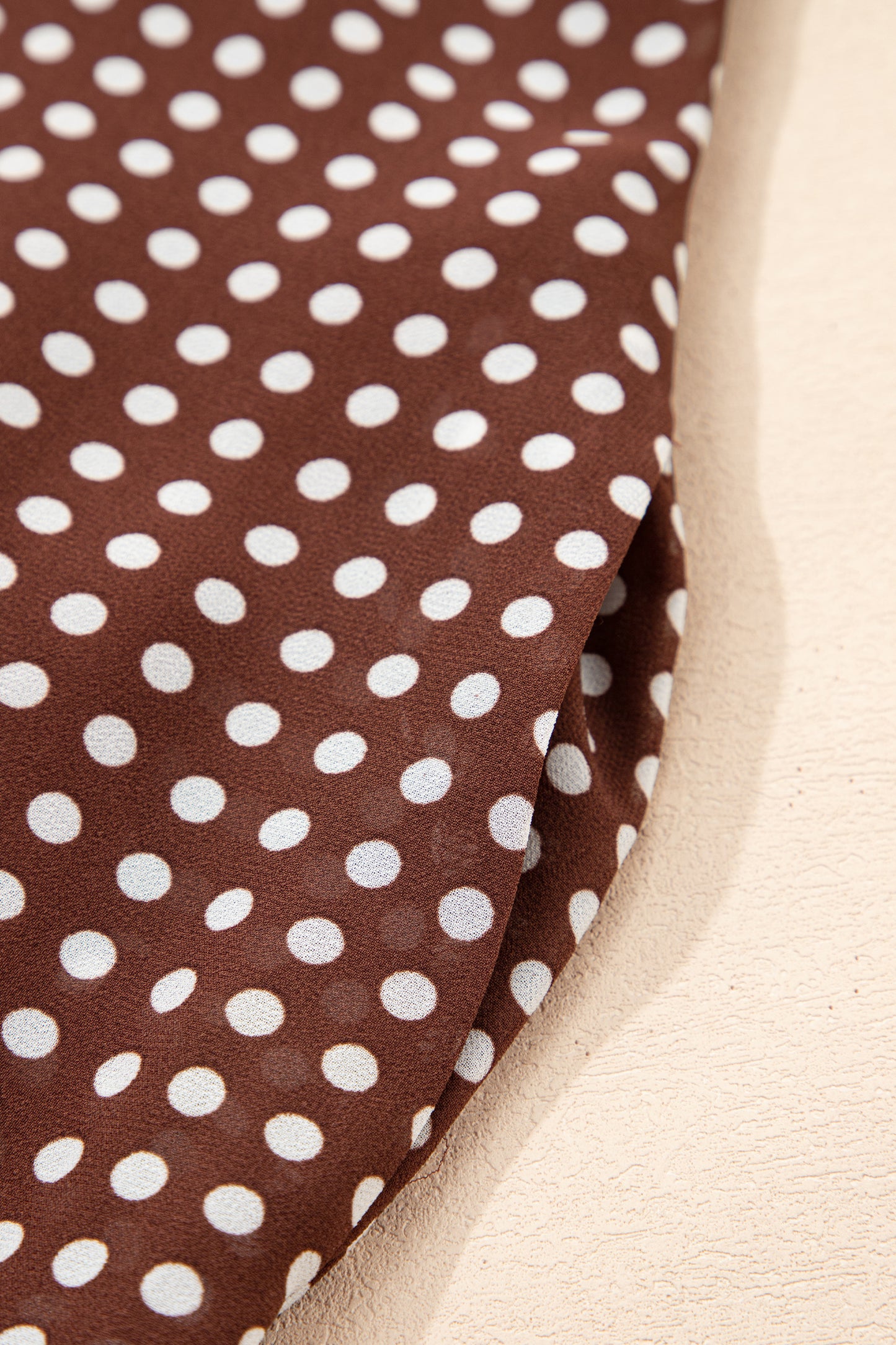 Women's Brown Polka Dot Backless Summer Maxi Dress