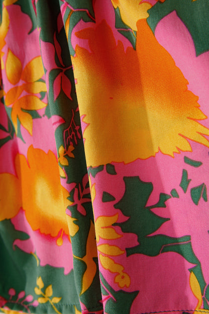 Women's Multicolour Floral Long Sleeve Summer Mini Dress