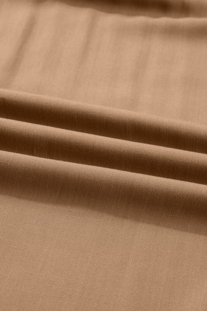 Women's Brown V Neckline Plus Size Summer Maxi Dress