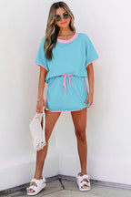 Colourblock Co-ord Set with Drop Shoulder Top and Skort