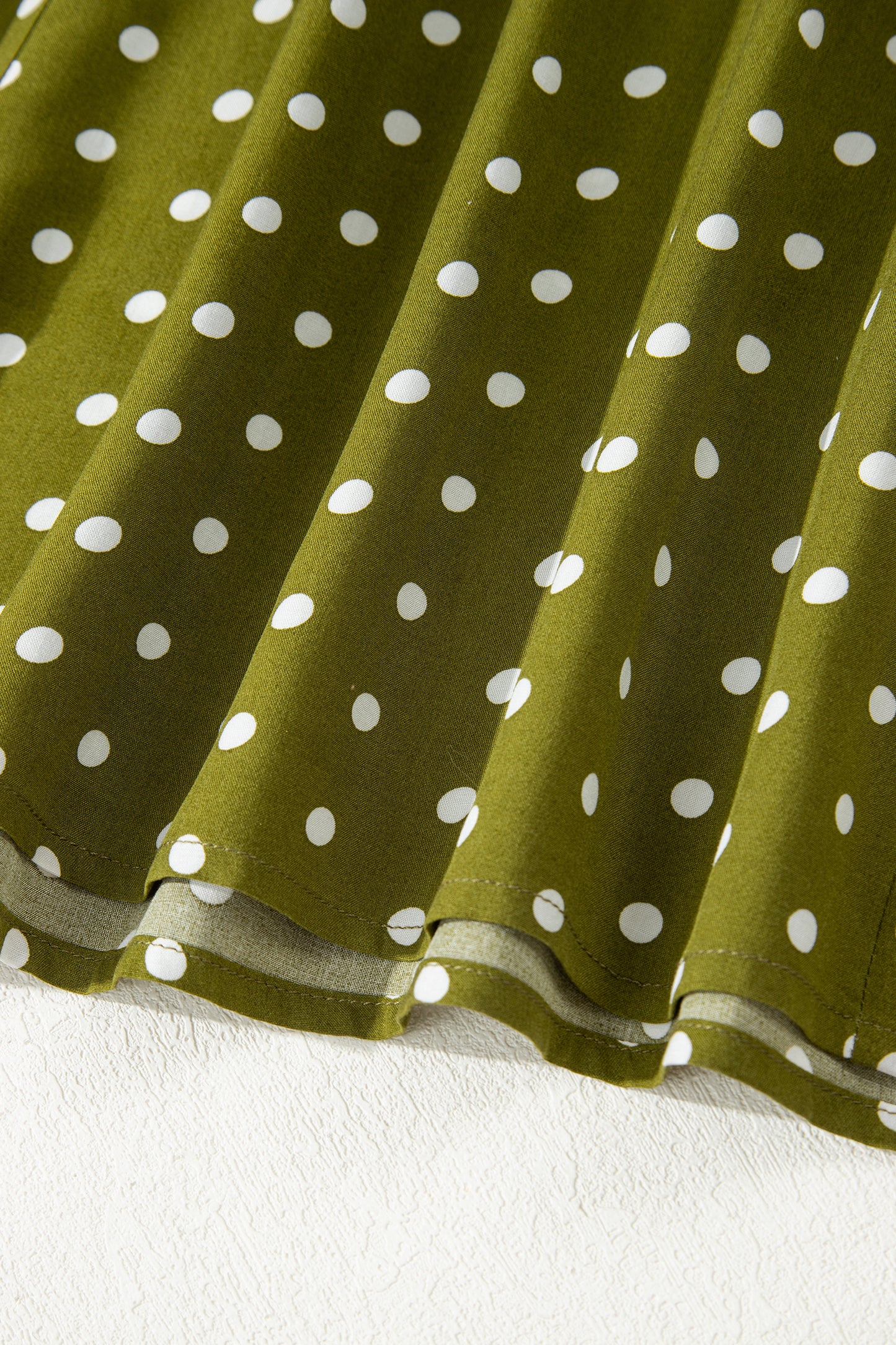 Women's Green Polka Dot High Waist Summer Maxi Dress