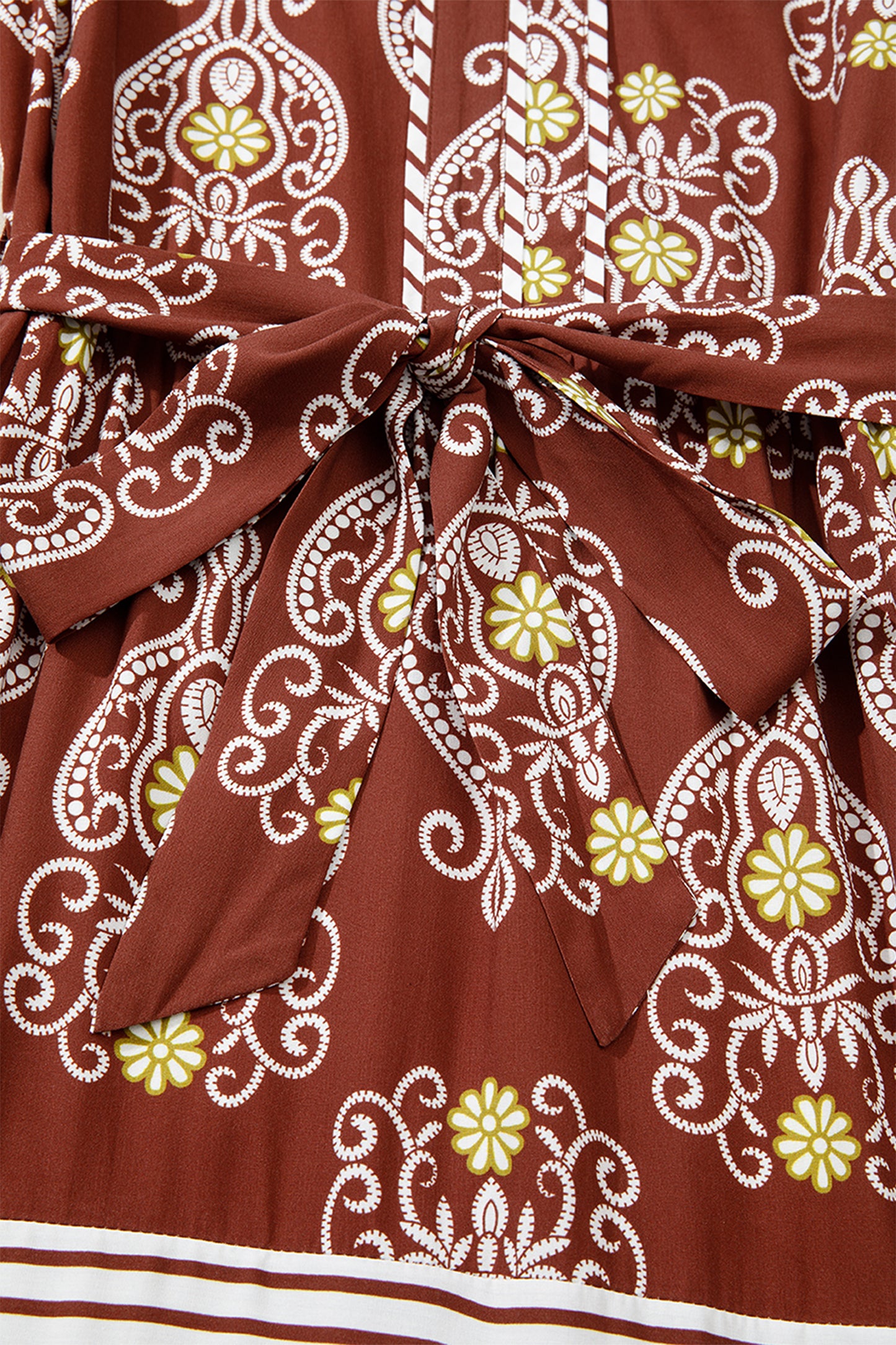 Women's Brown Floral Summer Midi Dress