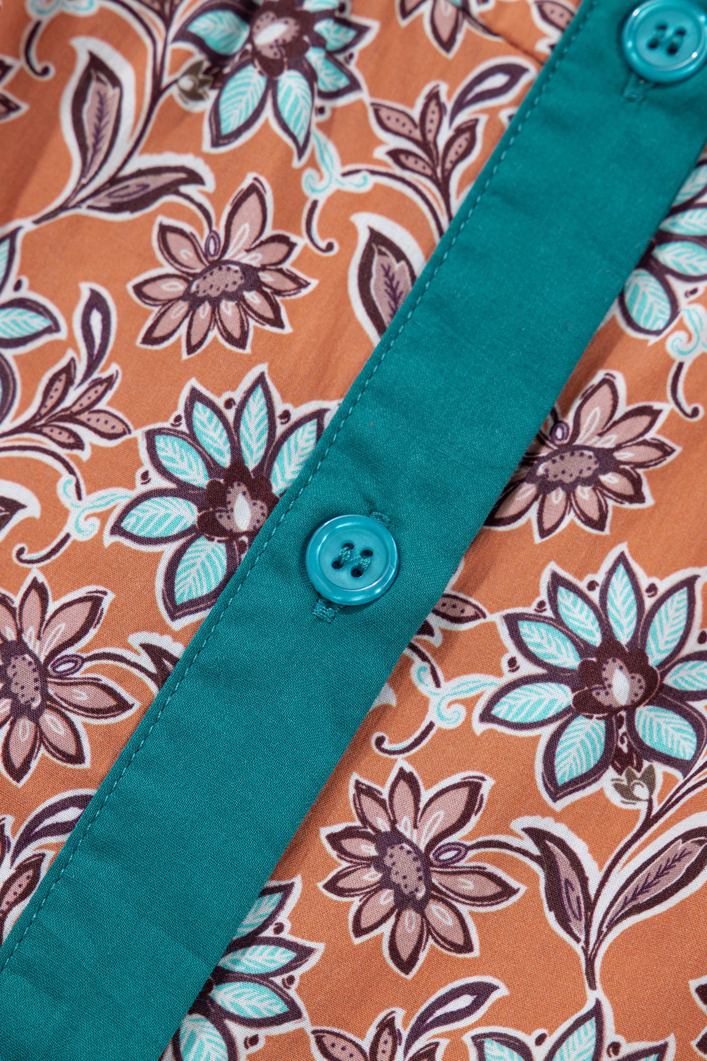 Women's Orange Boho Floral Summer Mini Dress