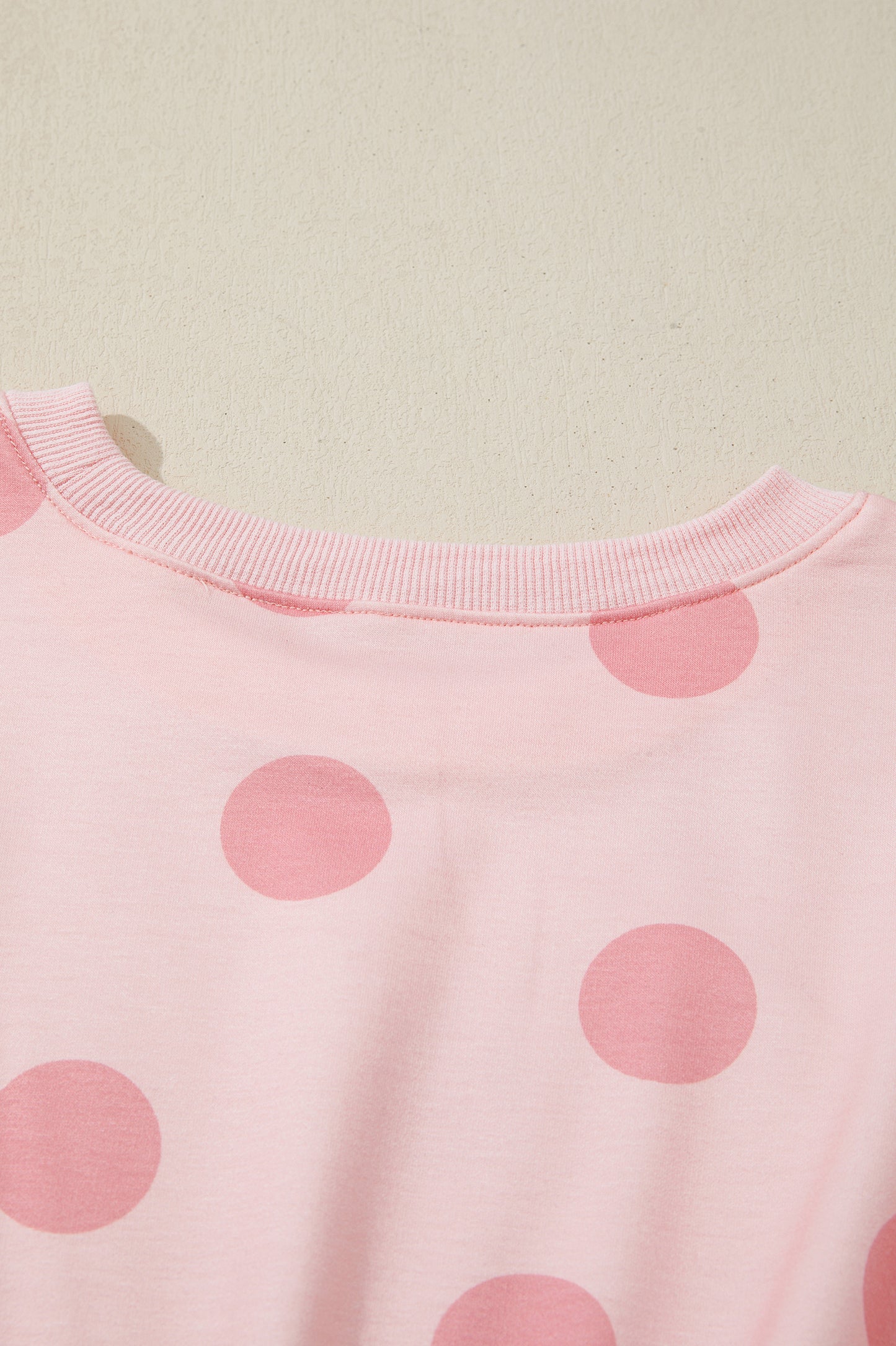 Women's Pink Polka Dot Long Sleeve Summer Mini Dress