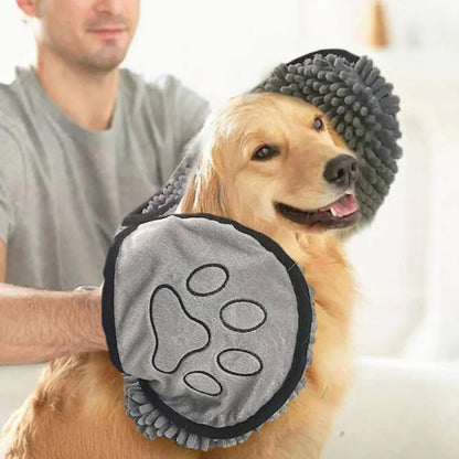 Microfibre Dog Towel – Super Absorbent & Quick-Dry, Double Pockets
